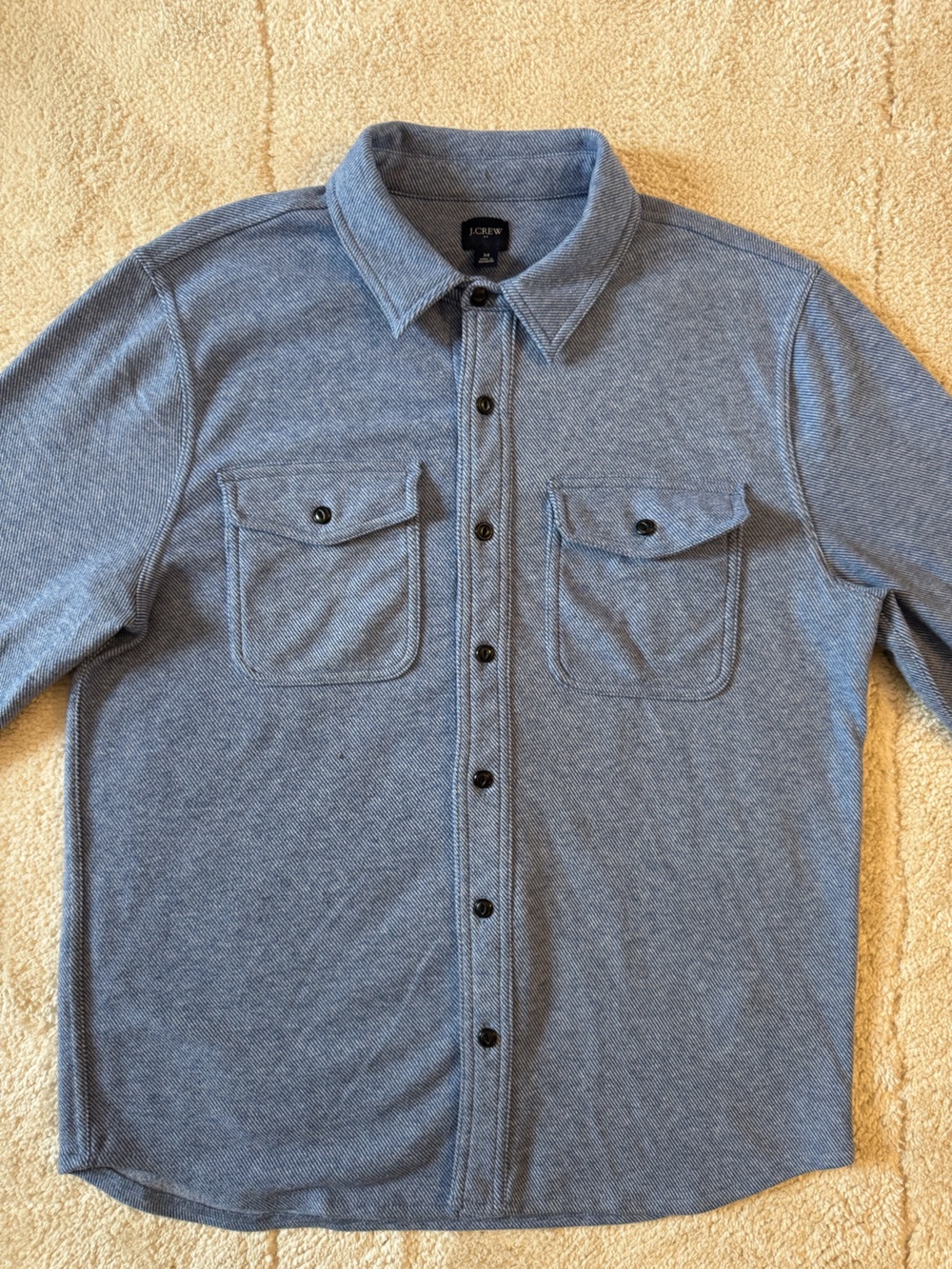 J. Crew Soft Blue Herringbone Flannel